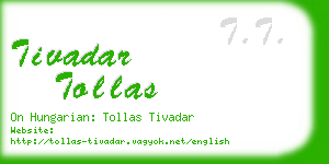 tivadar tollas business card